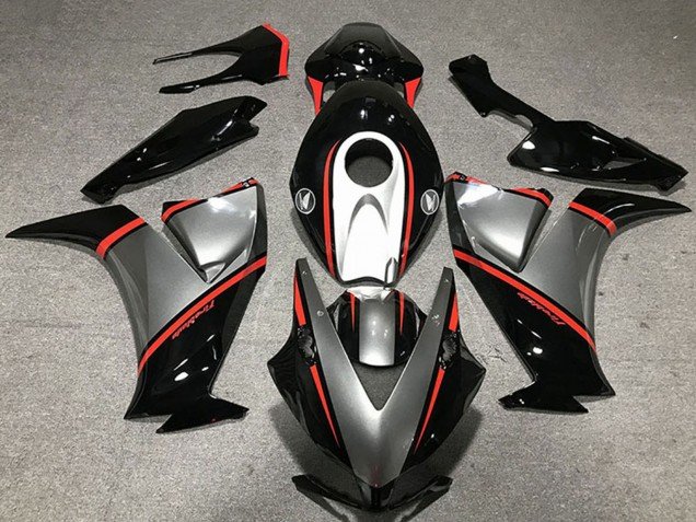 2012-2016 Gunmetal Grey Glossy Black Red Honda CBR1000RR Motorcycle Fairings