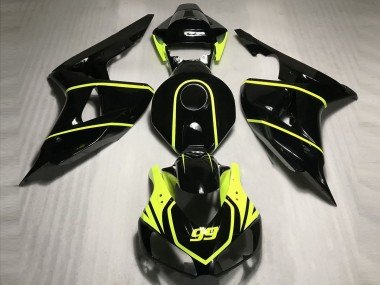 2006-2007 Glossy Black High Viz Yellow 99 Honda CBR1000RR Motorcycle Fairings