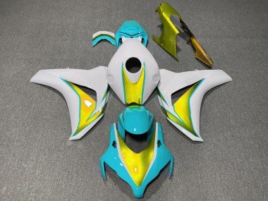 2008-2011 White Light Blue Gold Honda CBR1000RR Motorcycle Fairings