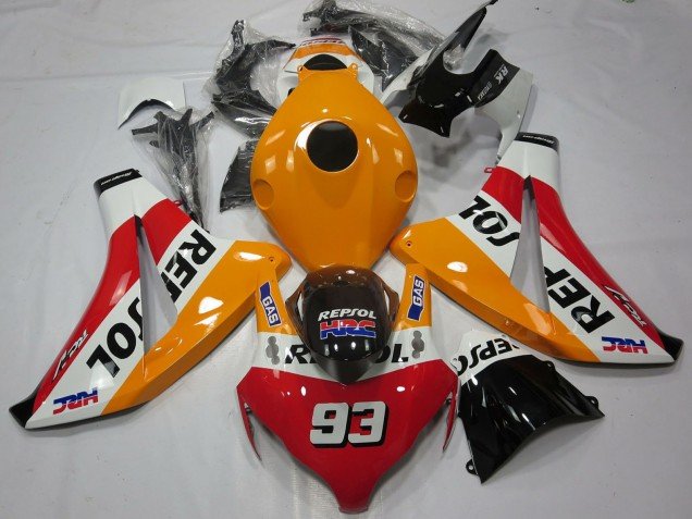 2008-2011 Orange White Red Glossy Black Repsol 93 Honda CBR1000RR Motorcycle Fairings