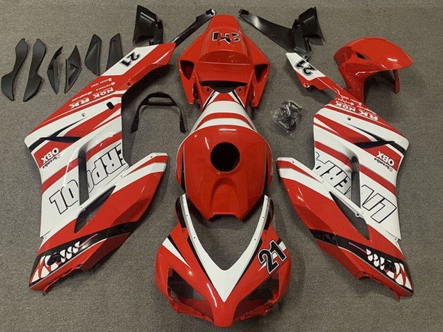 2004-2005 White Red Liverpool 21 Honda CBR1000RR Motorcycle Fairings