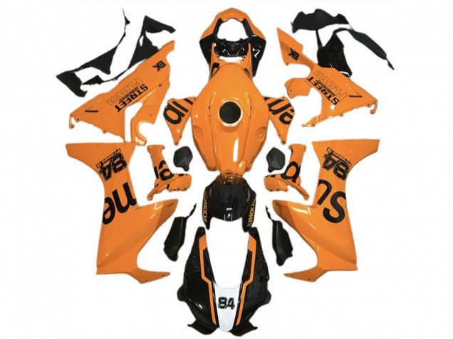 2017-2023 Orange Glossy Black Street Flava Honda CBR1000RR Motorcycle Fairings