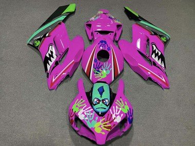 2004-2005 Pink Green Black Shark Honda CBR1000RR Motorcycle Fairings