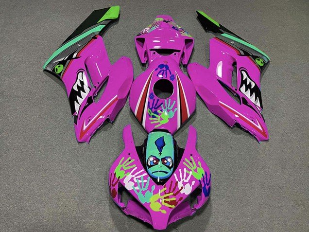 2004-2005 Pink Green Black Shark Honda CBR1000RR Motorcycle Fairings