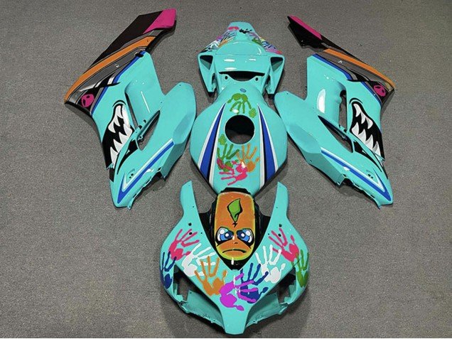2004-2005 Teal Blue Orange Pink Black Shark Honda CBR1000RR Motorcycle Fairings