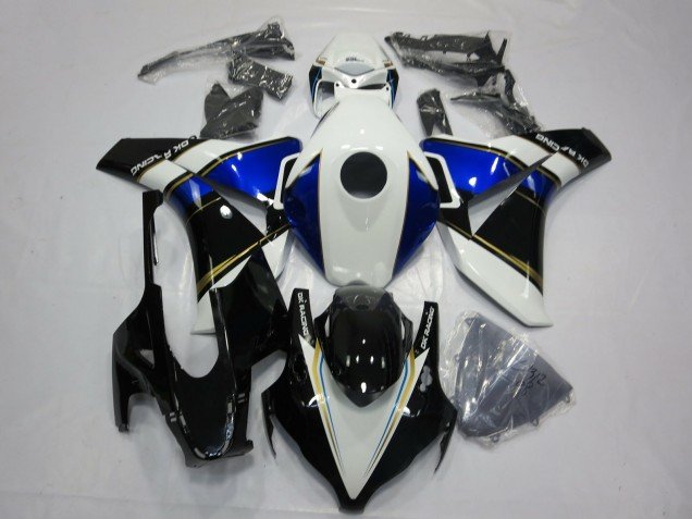 2008-2011 White Blue Gold Glossy Black Honda CBR1000RR Motorcycle Fairings