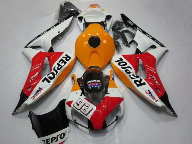 2006-2007 Orange White Red Glossy Black Repsol 93 Honda CBR1000RR Motorcycle Fairings