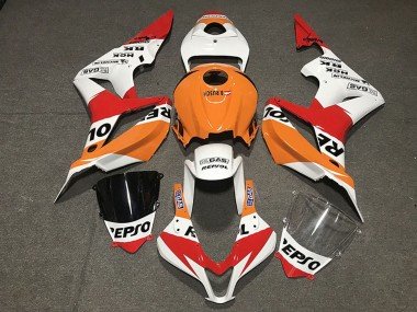 2007-2008 Orange White Red Glossy Black Repsol Style Honda CBR600RR Motorcycle Fairing