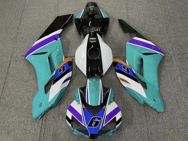 2004-2005 White Teal Blue Purple Black 6 Honda CBR1000RR Motorcycle Fairings