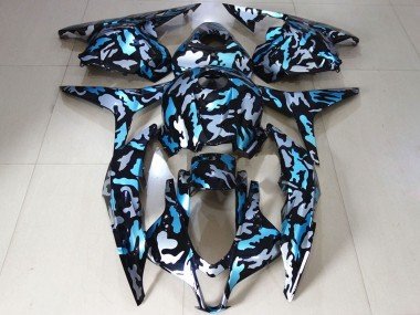 2009-2012 White Blue Camouflage Honda CBR600RR Motorcycle Fairings