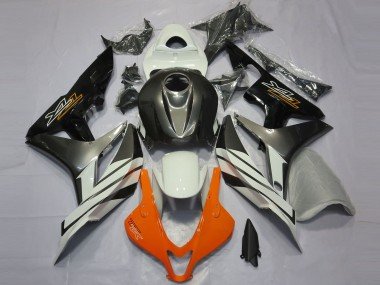 2007-2008 White Grey Glossy Black Honda CBR600RR Motorcycle Fairings