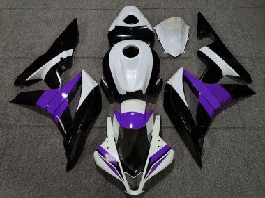 2007-2008 White Purple Glossy Black Honda CBR600RR Motorcycle Fairings