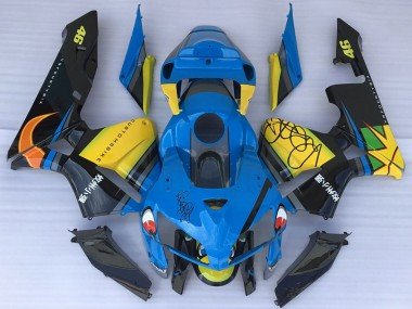 2005-2006 Blue Yellow Black Shark Honda CBR600RR Motorcycle Fairings