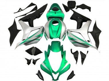 2007-2008 Silver Green Glossy Black OEM Style Honda CBR600RR Motorcycle Fairings