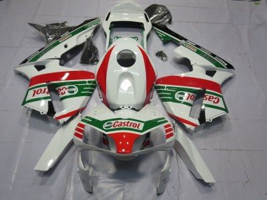 2003-2004 White Red Green Castrol Honda CBR600RR Motorcycle Fairings