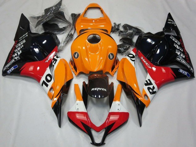 2009-2012 Orange White Red Glossy Black Repsol Honda CBR600RR Motorcycle Fairing
