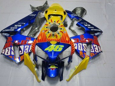 2005-2006 Yellow Blue Rossi 46 Honda CBR600RR Motorcycle Fairings