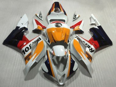 2007-2008 Orange White Red Glossy Black Repsol Style Honda CBR600RR Motorcycle Fairings