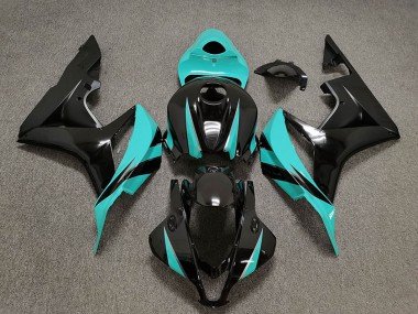 2007-2008 Cyan Blue Glossy Black Honda CBR600RR Motorcycle Fairings