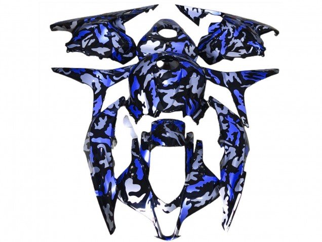 2009-2012 Blue White Camouflage Honda CBR600RR Motorcycle Fairings
