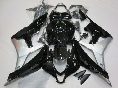 2007-2008 Silver Glossy Black Honda CBR600RR Motorcycle Fairings