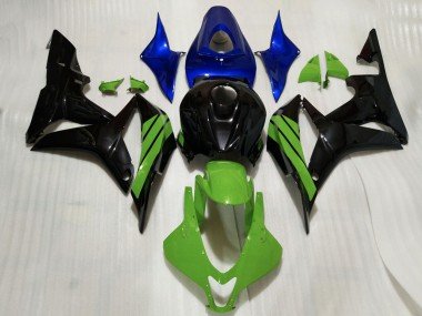 2007-2008 Blue Green Glossy Black Honda CBR600RR Motorcycle Fairings