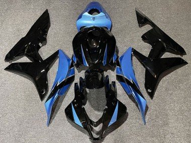 2007-2008 Light Blue Glossy Black Honda CBR600RR Motorcycle Fairings