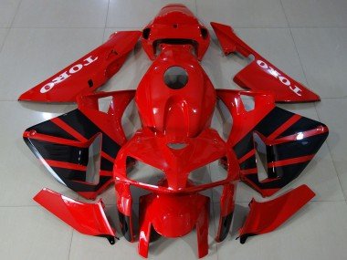 2005-2006 Glossy Red Black Honda CBR600RR Motorcycle Fairings