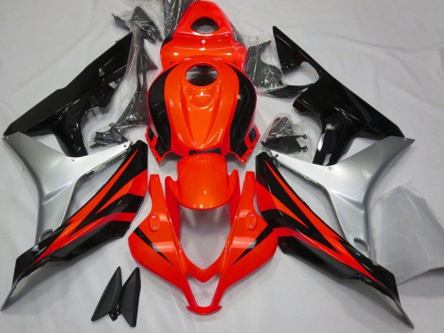 2007-2008 Silver Red Glossy Black OEM Style Honda CBR600RR Motorcycle Fairing