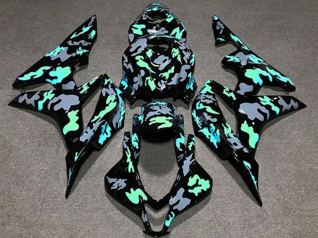 2007-2008 Green Grey Camouflage Honda CBR600RR Motorcycle Fairings