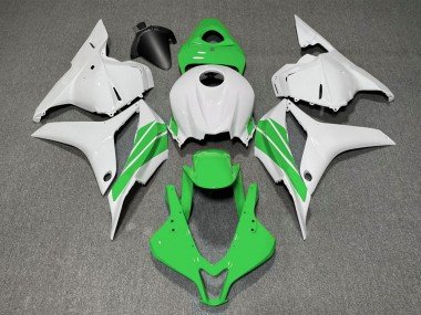2009-2012 White Green Stripe Honda CBR600RR Motorcycle Fairings