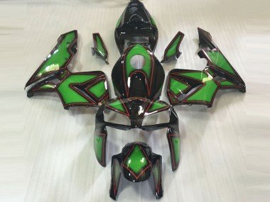 2005-2006 Green Black Red Outline Honda CBR600RR Motorcycle Fairings