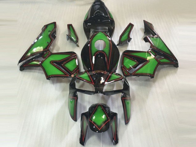 2005-2006 Green Black Red Outline Honda CBR600RR Motorcycle Fairings