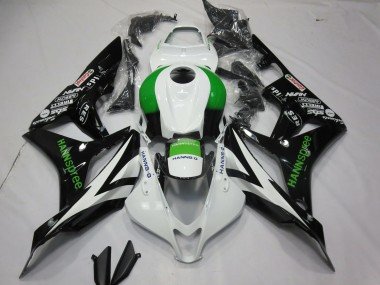 2007-2008 White Green Glossy Black Hannspree Honda CBR600RR Motorcycle Fairings