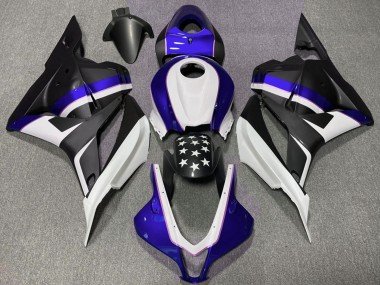 2009-2012 Dark Blue Matte Black Star Honda CBR600RR Motorcycle Fairings