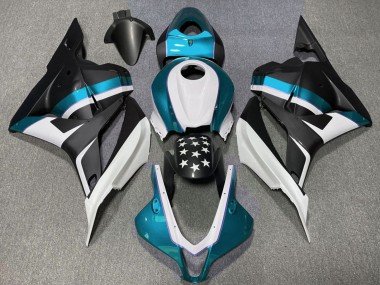 2009-2012 White Blue Matte Black Star Honda CBR600RR Motorcycle Fairings