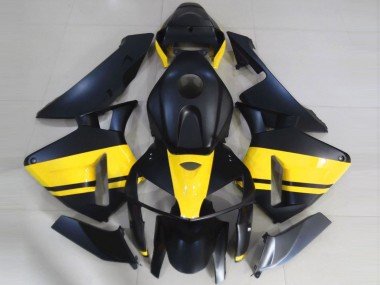 2005-2006 Matte Black Glossy Yellow Honda CBR600RR Motorcycle Fairings