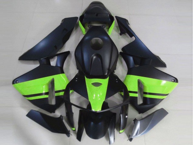 2005-2006 Matte Black Light Green Honda CBR600RR Motorcycle Fairings