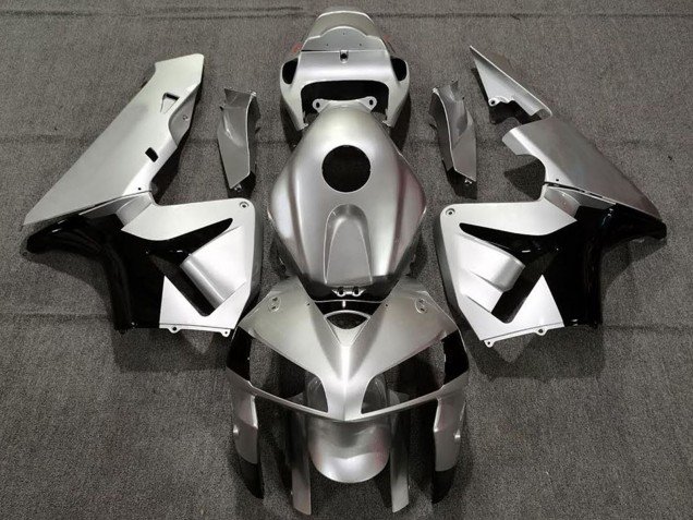 2005-2006 Matte Silver and Black Honda CBR600RR Motorcycle Fairings