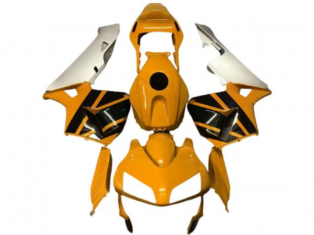 2003-2004 Silver Mustard Yellow Glossy Black Honda CBR600RR Motorcycle Fairings
