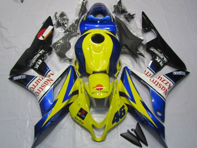 2007-2008 Yellow Blue White Glossy Black Nastro Azzurro Honda CBR600RR Motorcycle Fairings