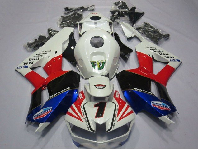 2013-2023 White Red Blue Black Number 1 Honda CBR600RR Motorcycle Fairings