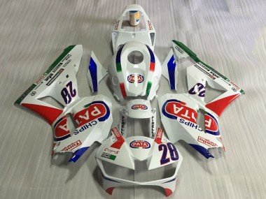 2013-2023 White Red Blue Pata 28 Honda CBR600RR Motorcycle Fairings