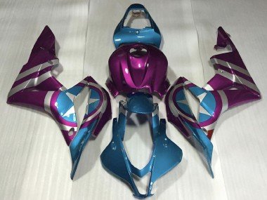 2007-2008 Purple Light Blue Captain America Honda CBR600RR Motorcycle Fairings