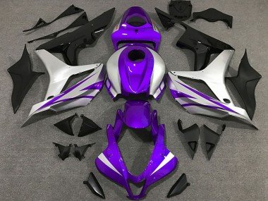 2007-2008 Silver Purple Glossy Black OEM Style Honda CBR600RR Motorcycle Fairings