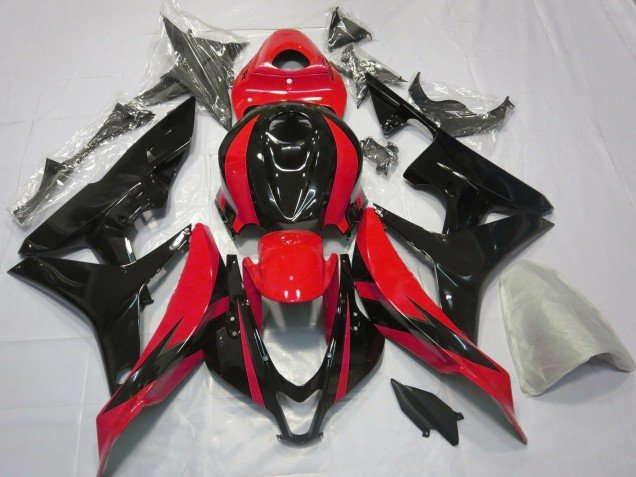 2007-2008 Red Glossy Black OEM Style Honda CBR600RR Motorcycle Fairings