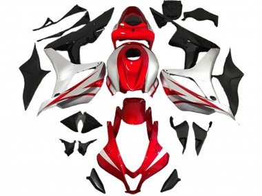 2007-2008 Silver Red Glossy Black OEM Style Honda CBR600RR Motorcycle Fairings