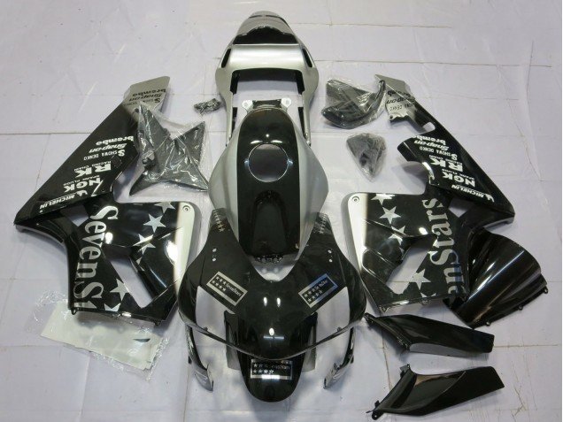 2003-2004 Silver Glossy Black SevenStars Honda CBR600RR Motorcycle Fairings
