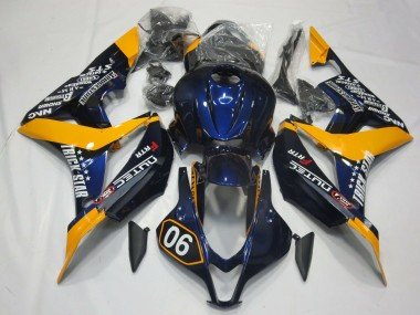 2007-2008 Orange Blue Glossy Black Honda CBR600RR Motorcycle Fairings