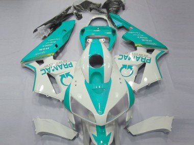2005-2006 White Teal Pramac Honda CBR600RR Motorcycle Fairings